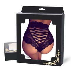 Трусики на высокой посадке с завязками, черные, 3XL-4XL