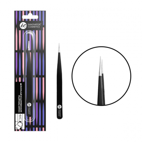 Innovator cosmetics Пинцет для ресниц ручной заточки прямой TS-12