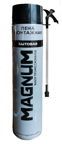 Пена монтажная бытовая MAGNUM, 640 г (12шт/в уп)