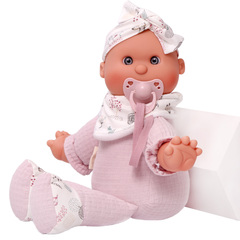 Munecas Antonio Juan Кукла младенец Мэри в розовом, 36 см, м/н (83001)