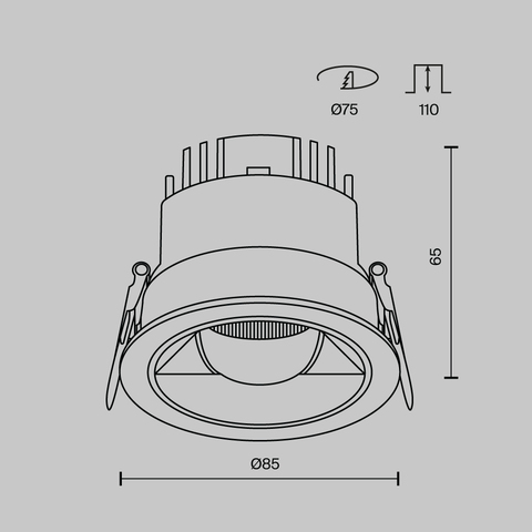 Встраиваемый светодиодный светильник Maytoni Parete DL100-12W2.7-3-4K-RD-B