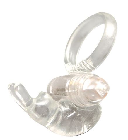 Прозрачное эрекционное кольцо с виброэлементом GOOD VIBES COCKRING RABBIT - Dream Toys Good Vibes 60019