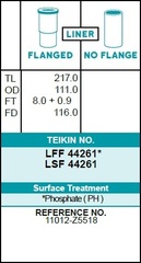 Гильза блока цилиндров TEIKIN LFF44261 (6шт/упак) хонингованная