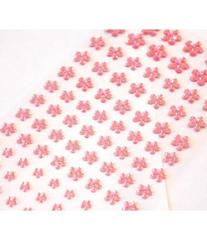 Стразы самоклеющиеся цветочки разного размера 101 шт розовые