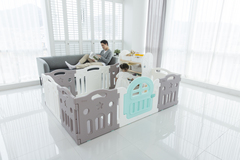 Ifam Большой детский манеж Marshmallow Plus, серый/белый