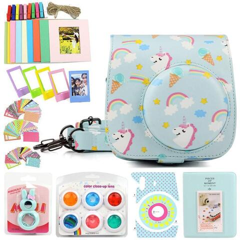 İnstax fotoaparat üzlüyü \ Instant Camera Case Mini 8 in1 bundle Unicorn