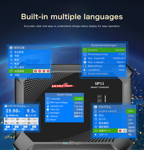 Зарядное устройство ULTRAPOWER UP11 AC 240W, DC 600W 12A 1-6S LiPo