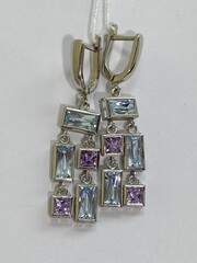 Домино (серьги из серебра)