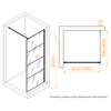 RGW 351001980-84 Душевая перегородка 80*200 RGW WA-019-B Чёрный/Прозрачное(Принт)/8 мм