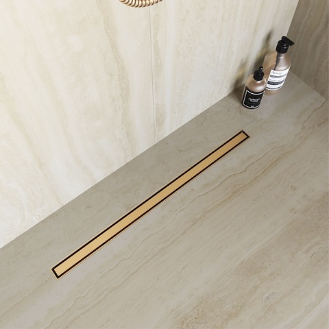 RGW 76215180-06 Душевой трап RGW SDR-51Gb-80 однолинейный щелевой 800 Золото браш ? 50 мм сифон + ножки