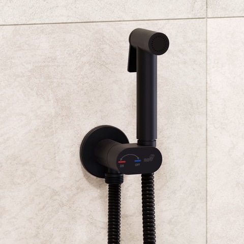 RGW 581408213-04 Гигиенический душ со смесителем RGW SP-213-B Черный (Смеситель/шланг/гигиенический душ/)