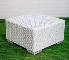 Столик плетеный журнальный ReeHouse Tama, белый люкс