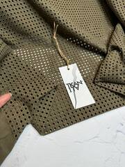 Плательно-костюмный перфорированный хлопок-шитье (100%хлопок, Пыльная олива/перфорация, 138 (126), 230 гр/м2)