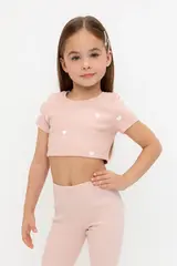 фуфайка  для девочки  КР 302727-1/дымчатая роза,сердечки к557
