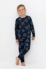 пижама  для мальчика  К 1561/индиго,объемные фигуры