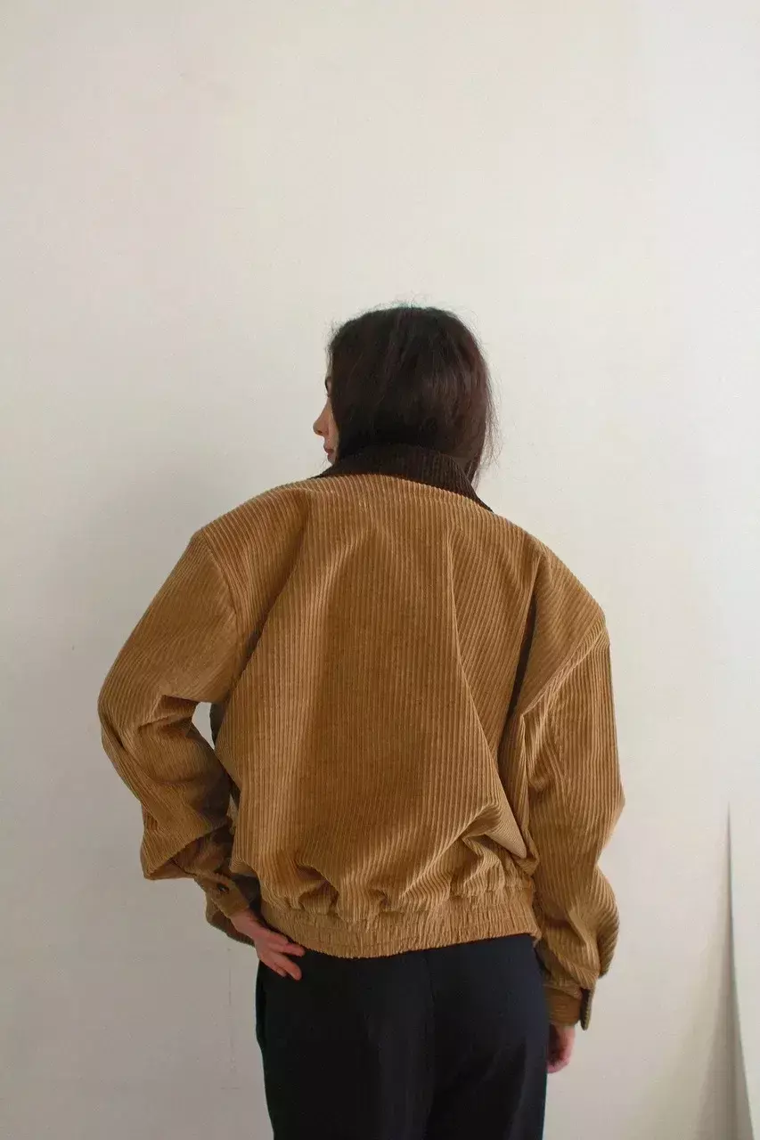 Жакет (бомбер) вельветовый, бежевый