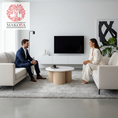 Журнальный столик с минеральным камнем Лейна лофт белый 60х60, дизайнерский кофейный столик в гостиную, обеденный круглый стол