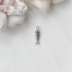 Подвеска Скелет рыбки 18*6 мм, родий, П159