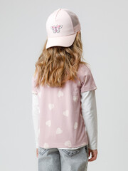 фуфайка  для девочки  КР 302326/розовый лед,сердечки к599