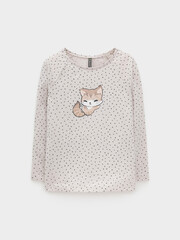 лонгслив  для девочки  КР 302855/бежевый 4002 Н084 к609