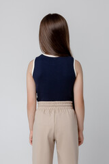 майка  для девочки  КР 302073/индиго к396