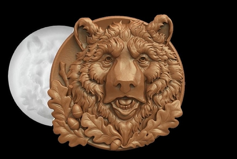 Силиконовый молд Медведь (медальон) № 0465