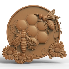 Силиконовый молд № 572 медальон Пчелы