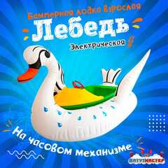 Электрическая бамперная лодка «Лебедь» XL, белая, взрослая на часовом механизме