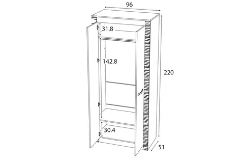 Шкаф двухстворчатый Монако ШК-37 кашемир