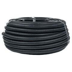 Труба гофр. безгалогеновая FRHF с протяжкой d32 мм (50 м) черная EKF-Plast FRHF-32
