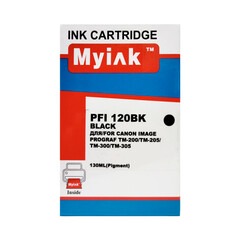 Совместимый картридж MyInk PFI-120Bk photo black для Canon imagePROGRAF TM-200, TM-205, TM-300, TM-305, TM-250, TM-250, TM-350, TM-355 - 130 ml