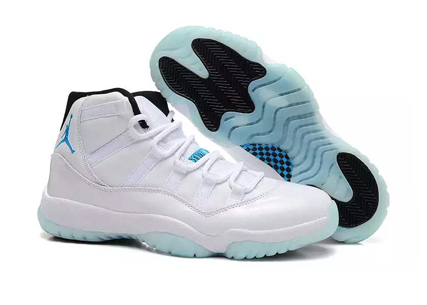 blue and white jordan 11's