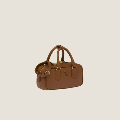 Кожаная сумка Miu Miu Arcadie коричневый