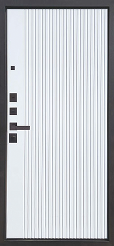 Теплая дверь входная Двери регионов Страж К-14, 2 замка, 1,2 мм металл, (черная шагрень/орех каньон коньяк 666-2+веллюто бьянко аг 700) #3