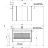 Aquanet 180058 Компл.1 - Тумба Тиволи 100 цв.белый (фасад бордо) (180058)