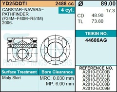 Поршень двигателя TEIKIN 44686AG 0.50 (4шт/упак)