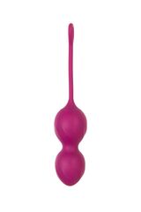 Бордовые вагинальные шарики Moussy с вибрацией и пультом ДУ - 