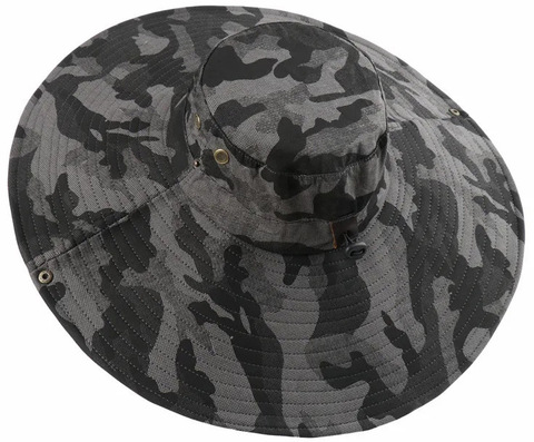 Картинка шляпа Skully Wear extra wide Brim grey camo - 13