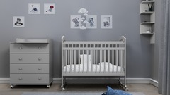 Кроватка детская Incanto PL (серый) колесо-качалка