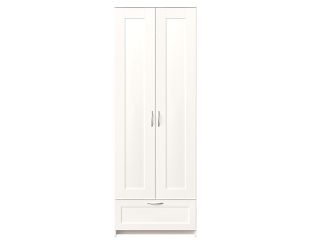 Шкаф СИРИУС 2 двери и 1 ящик 78*59*220 см, белый