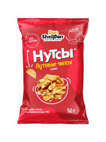 Чипсы нутовые «Нутсы» со вкусом аджики, 50 г, Don Shelldon