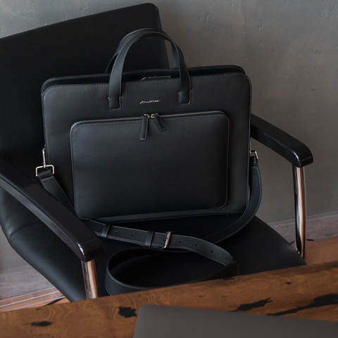 Мужская сумка Grande Ambassadeur из кожи теленка, цвета черный