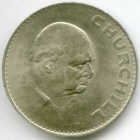 1 крона (5 шиллингов) 1965 год. Великобритания. На смерть Черчилля. Медно-никель XF-AU, диаметр 38,7 мм.