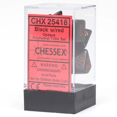 Chessex 7-dice set Opaque Black/Red