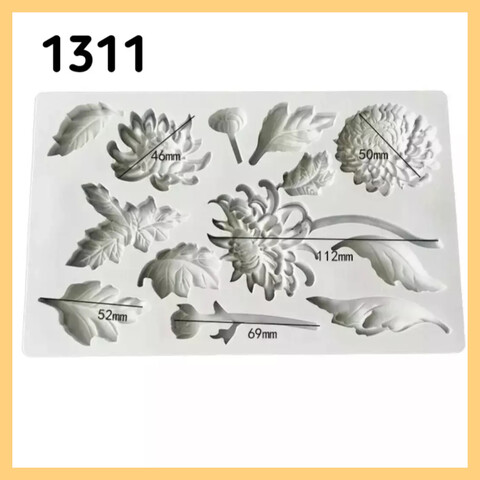 1311 Молд силиконовый. Цветы Хризантемы