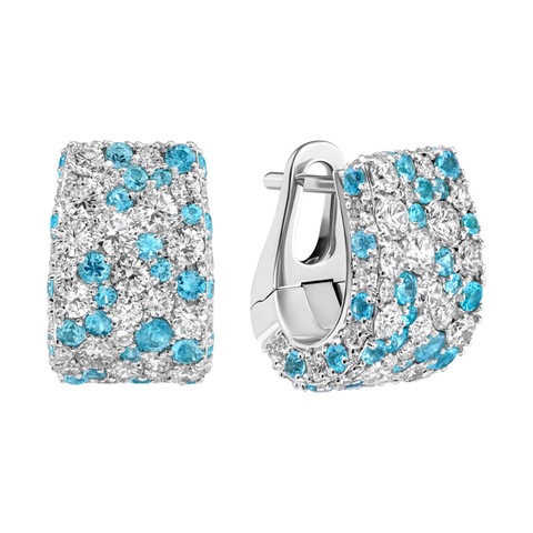 Серьги с Бриллиантами и Турмалинами Параиба, E0256-0/42