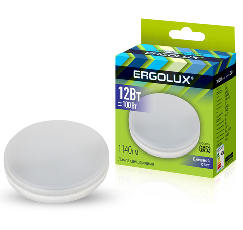 Лампа Ergolux LED-GX53-12W-GX53-6K (Дневной свет)