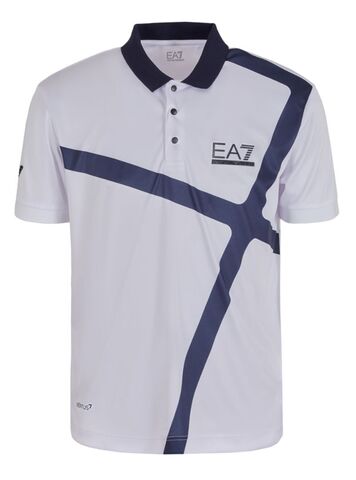 Теннисное поло EA7 Man Jersey Polo Shirt - white