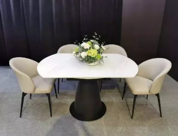 Стол TERAMO 135 GLOSS GRAND JADE SOLID CERAMIC, керамика, поворотн.механизм / Черный каркас, DISAUR