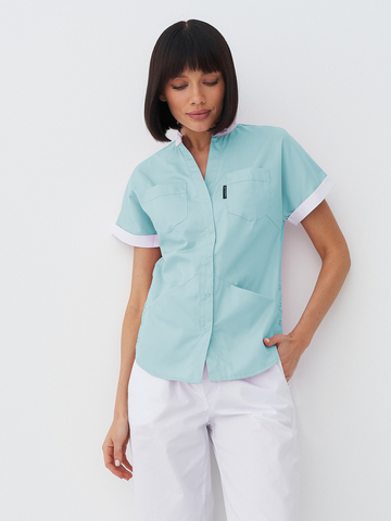 Блуза женская м94в toray стретч мятаSZ7/белый